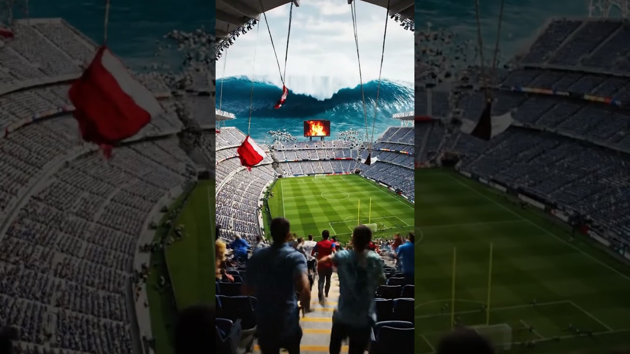 4K Tsunami Warning During Football Match 