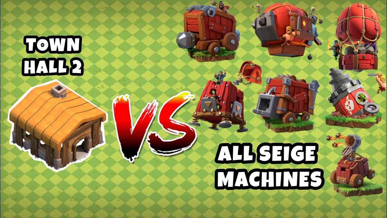 Town hall 2 vs all siege machines | Clash of clans