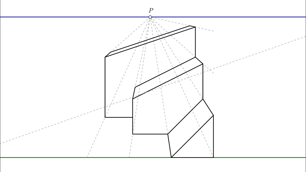 Ejercicio resuelto de perspectiva cónica frontal