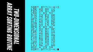 "Two-Dimensional Array Sorting Routine" TI Extended BASIC Type-In Program by Ian Swales