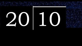 Divide 10 by 20 ,  decimal result  . Division with 2 Digit Divisors . How to do