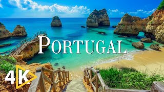 FLYING OVER PORTUGAL (4K UHD)  Soothing Music Along With Beautiful Nature Video