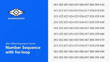 Number Sequence with for-loop · After Effects Expression Tutorial