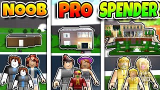 Roblox NOOB vs PRO vs ROBUX SPENDER FAMILY HOUSE BUILD in BLOXBURG