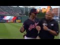 Indians francisco lindor chest bumps andre knott