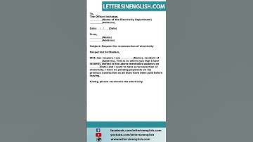 Request Letter For Re connection Of Electricity