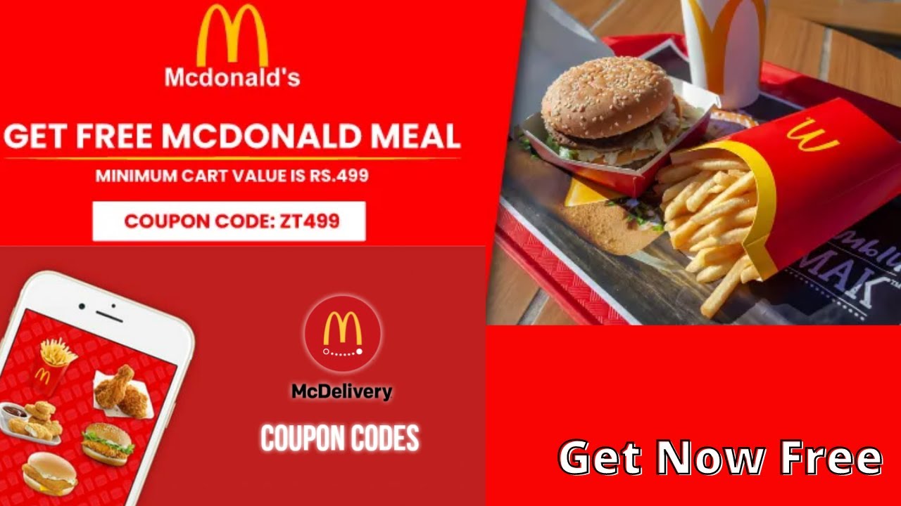 McDonald's Offer free meal | McDonald's Coupon Code for Free Meal