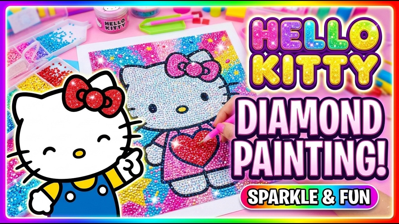 Creating Art: Hello Kitty Diamond Painting Timelapse | Speed Art