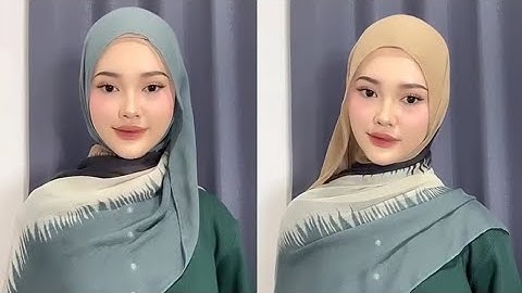 Tutorial Hijab PASHMINA VISCOSE CRINCLE GRADASI WARNA 👀😍💖 #hijab #warna #gradasi