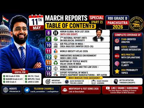 11th May – March Reports Part 2 | Hurun Rich List, Women Business & more | RBI Gr B PANCHSUTRA 2026