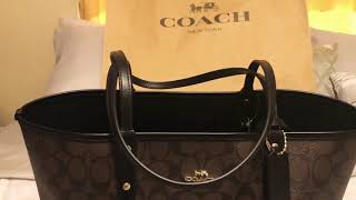 coach reversible tote with pouch