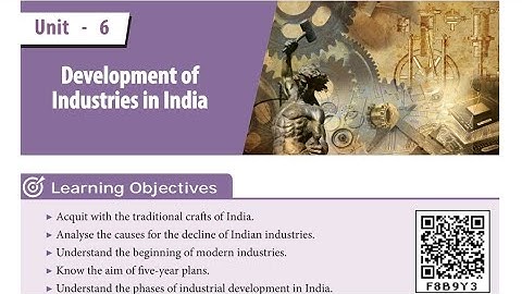 Std 8 | Samacheer book | Unit 6- Development of industries in India