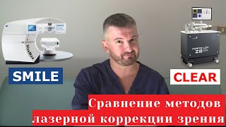 SMILE и CLEAR   сравнение методов лазерной коррекции зрения