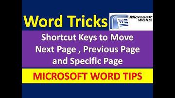 Shortcut Keys to Move Next Page , Previous Page and Specific Page in Microsoft Word [Urdu / Hindi]