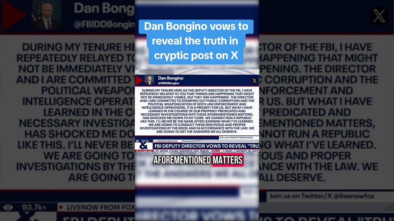 Dan Bongino Vows To Reveal The Truth In Cryptic Post On X