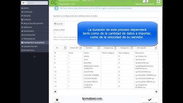 Importar categorías a Prestashop con TPVMultiNet, un programa TPV con conexión a Prestashop