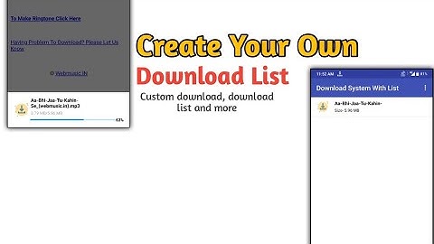 Create your own download list app in kodular, thunkable etc