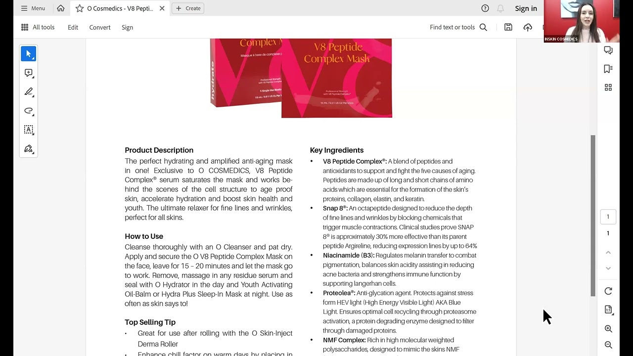 V8 Peptide Complex Mask - Educational Launch Video