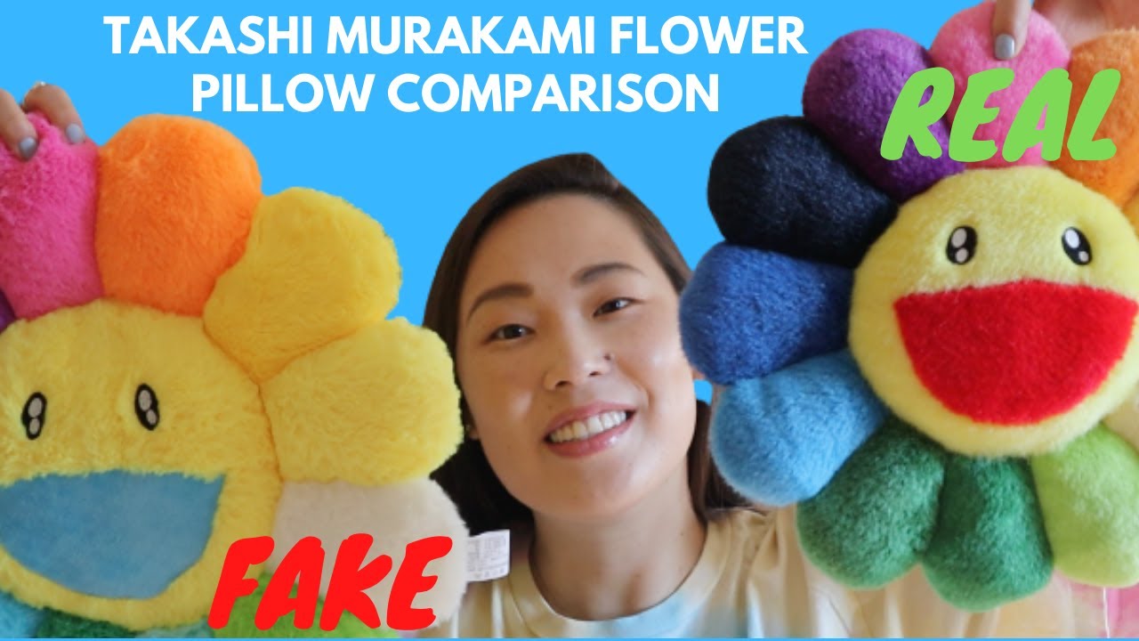 Takashi Murakami - Flower cushion (rainbow and black) - Plush