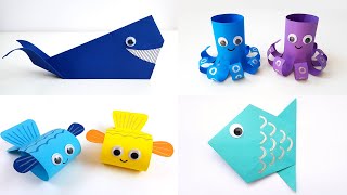 4 DIY Under the Sea Crafts | Ocean crafts ideas | Paper Fish craft | Paper octopus Sea Animal Craft