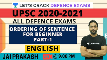Ordering of Sentence for Beginners | Part-1 | Target CDS/CAPF/NDA/AFCAT 2020-2021 | Jai Prakash