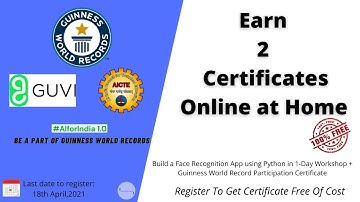 AICTE | GUVI |#AIforIndia1.0 |Guinness World Record Certificate | Free Certificate | Python Workshop