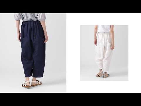 マオパンツ麻・21 リネン素材のビッグポケットパンツ Shop by BASCO