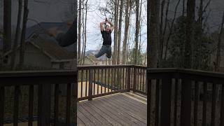 Trampoline sword ninja training 🤔 #ninjatraining #trampoline #swordtricks