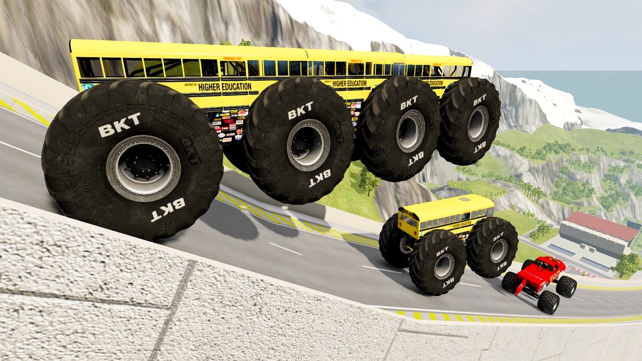 BNG Drive - Epic High Speed Monster Truck Jumps Crashes #009 - BeamNG Drive