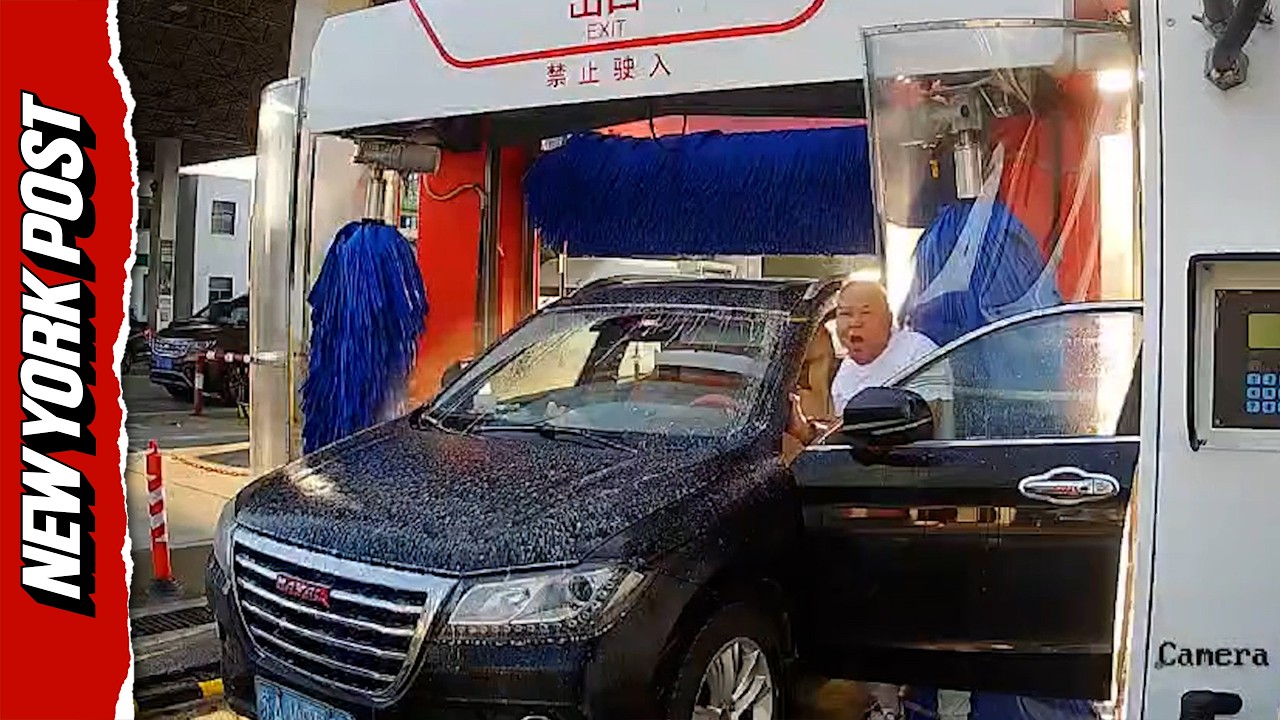Driver Stuck During Unusual Car Wash Incident