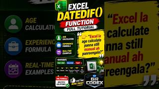 Excel DATEDIF Function in Tamil | English - Age Calculation Formula | Real-Time Examples Part3 - 13