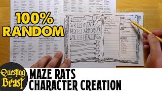 Maze Rats Character Creation