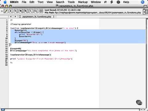 php Tutorial for Beginners 45  Functions With Parameters