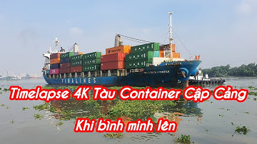 Timelapse 4K Tàu Container Cập Cảng Khi bình minh lên |Trần Minh Trung
