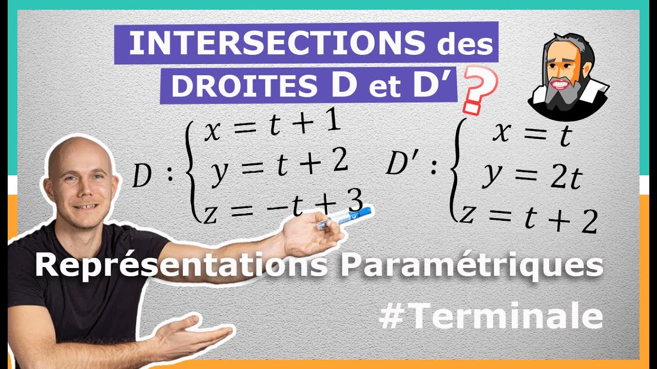 INTERSECTION de DROITES avec les REPRÉSENTATIONS PARAMÉTRIQUES - Exercice Corrigé - Terminale