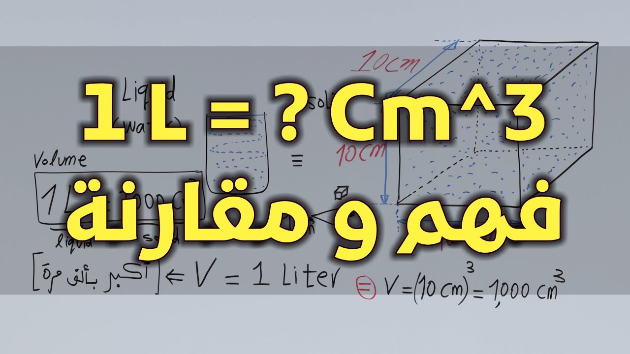 كيفية التحويل من لتر إلى سم مكعب و العكس،إستنتاج العلاقة بين اللتر و سم مكعب(١لتر=؟؟سم^٣) YouTube كيفية التحويل من لتر إلى سم مكعب و العكس،إستنتاج العلاقة بين اللتر و سم مكعب(١لتر=؟؟سم^٣) YouTube