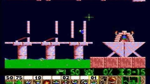 Lemmings Mayhem 7 Poles apart 100% saved solution