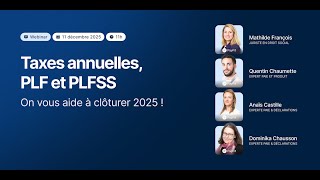 Webinar Paie & RH : PLF & PLFSS 2026, taxes annuelles et effectifs