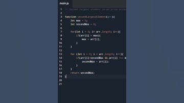 Second largest element in an array without sorting #js #javascript #array #coding #programming