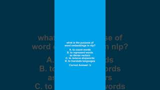 AI Interview Question #58 | Nlp   Word Embeddings