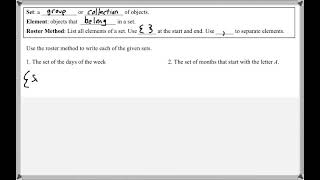 Math 118 : 7.1 #1, #2 (Mathematical Explorations Tutorial : Set Theory Introduction)