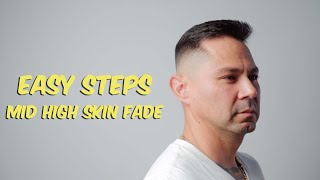 Step by Step on a Mid High Skin Fade with short top