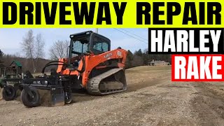 Fixing my driveway with a Harley power rake