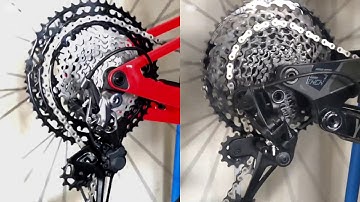 Shimano XTR M9100 12 Speed vs Sram Eagle Shifting Performance Test w/ Slow Motion