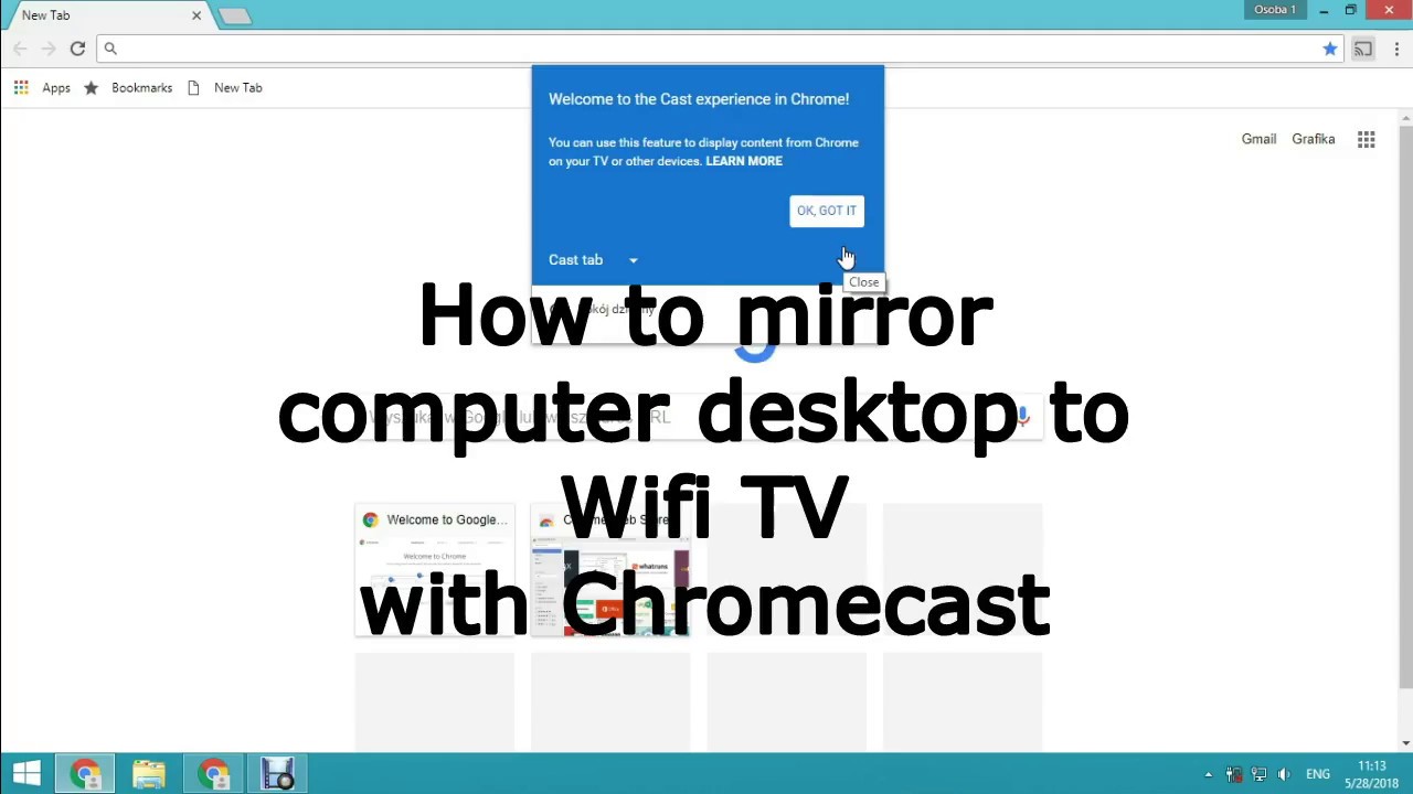 How to computer desktop to Wifi TV with Chromecast