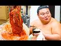 Tatsunami Sumo Wrestlers Tried Cooking Authentic Pork Kimchi… Finished It All 😋🔥