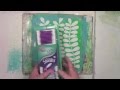 Using a Gelli Plate with a Stencil and a Cotton Swab with Carolyn Dube