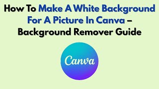 How To Make A White Background For A Picture In Canva – Background Remover Guide