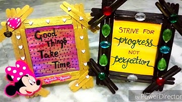 Popsicle Photo Frame DIY !! Ice cream sticks photo Frame