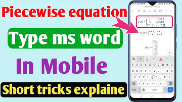 piecewise equation type ms word in mobile | How to write maths equation in word on mobile  |